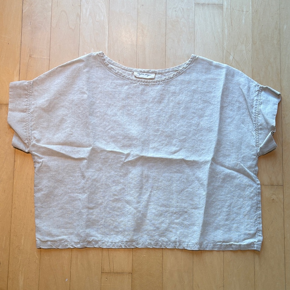Elizabeth Suzann Beige Linen Top
